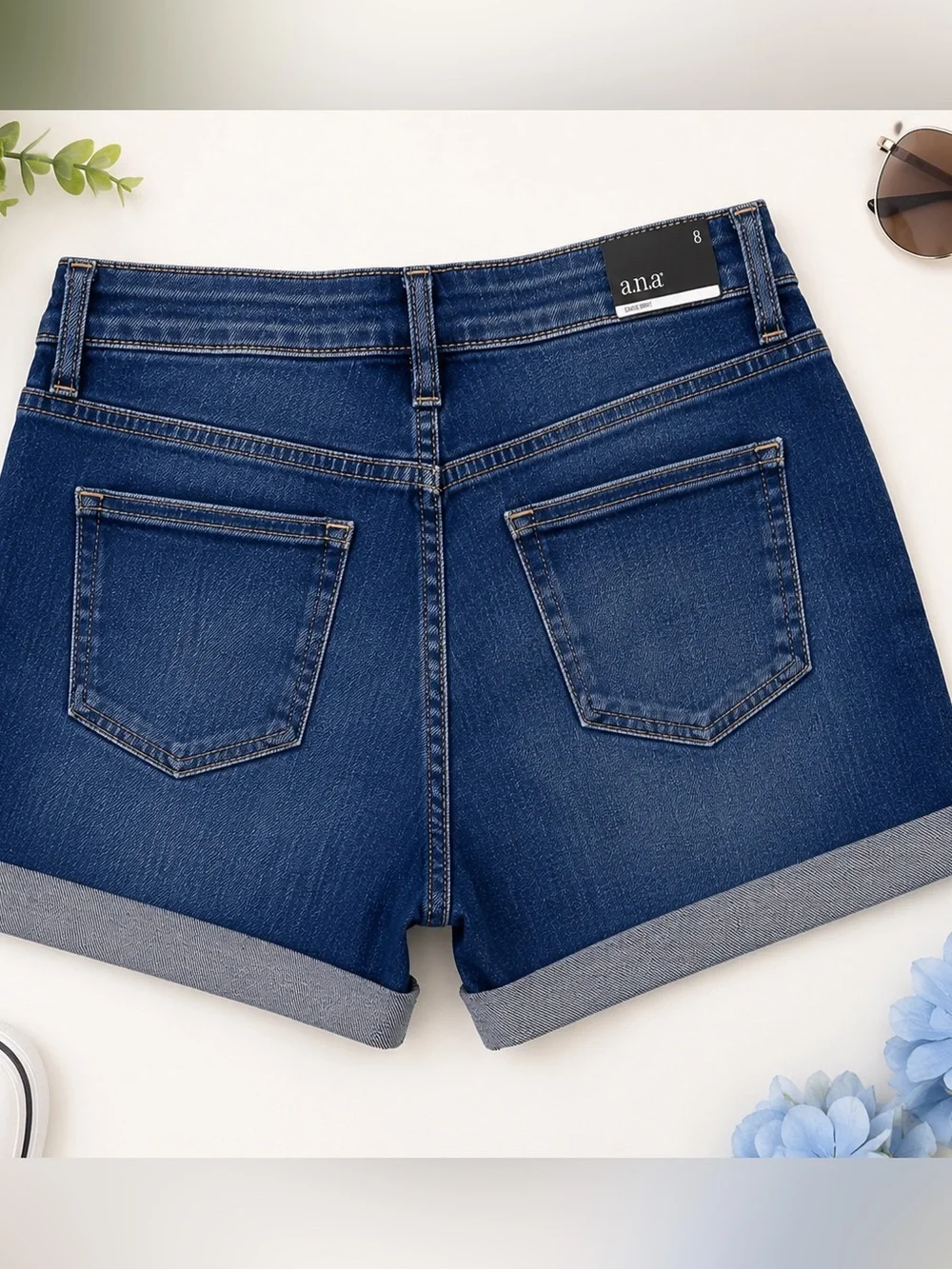 a.n.a. NWT Women’s Denim Cuffed Shorts – Size 8